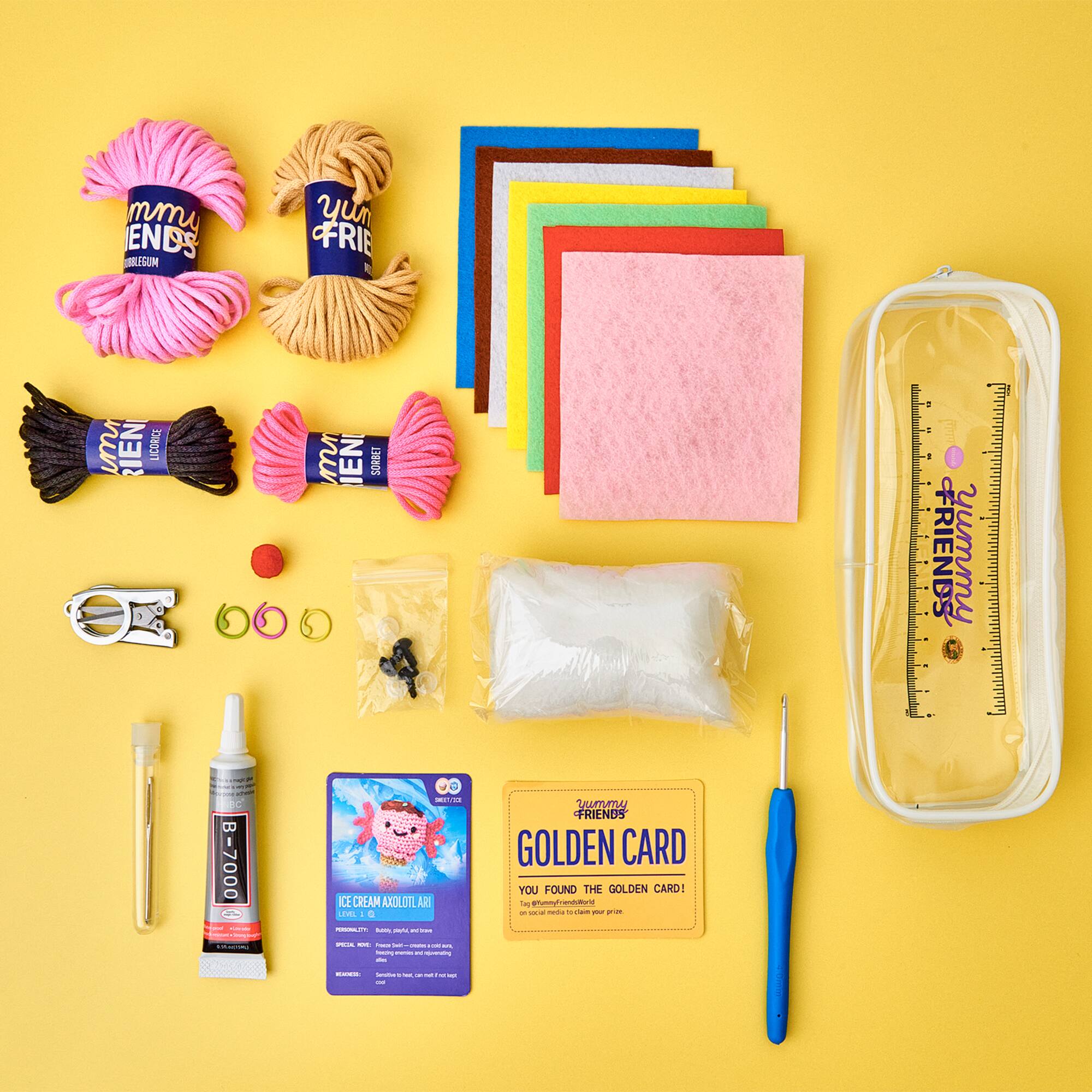 Lion Brand® Ice Cream Axolotl Ari Yummy Friends Kit